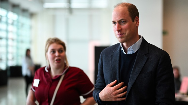 Prince William visiting a charity in London