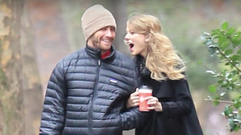 Taylor Swift laughing and Jake Gyllenhaal