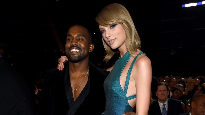 Kanye West and Taylor Swift in green dress