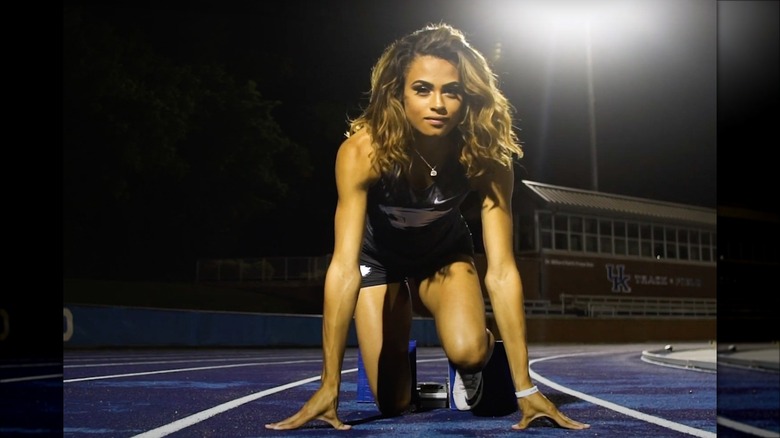 Sydney McLaughlin-Levrone on a track