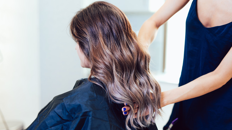 Woman with balayage hair