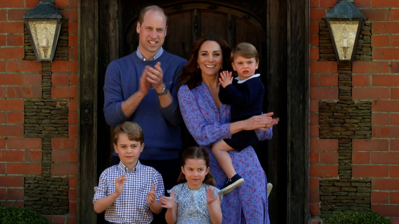 Prince William and Kate Middleton with their children. 