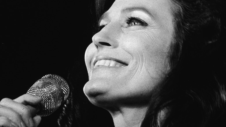 Loretta Lynn with microphone