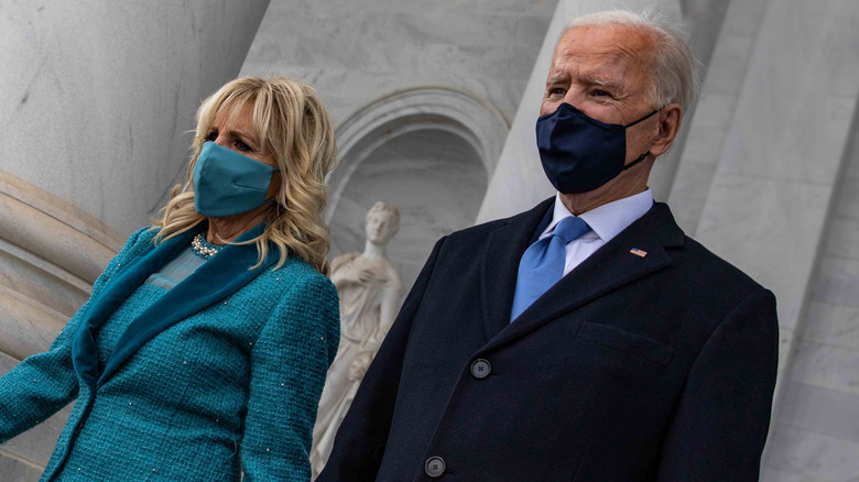 Jill Biden and Joe Biden walking 