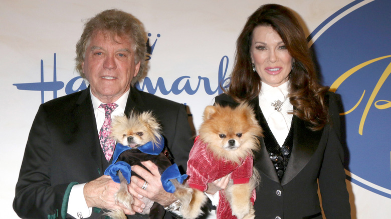 Lisa Vanderpump and Ken Todd with their dogs