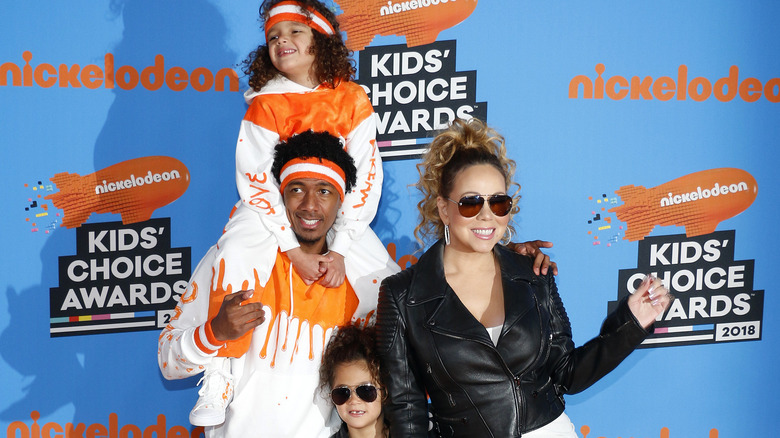 Nick Cannon and Mariah Carey with their children. 