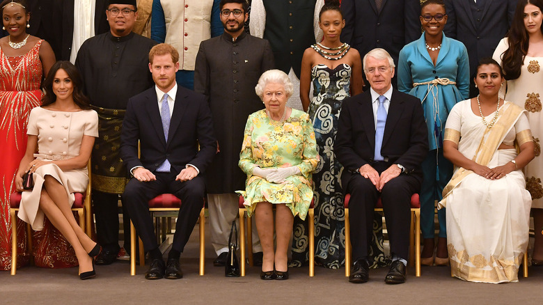 Meghan Markle Prince Harry Queen Elizabeth the Queen's Young Leaders Awards