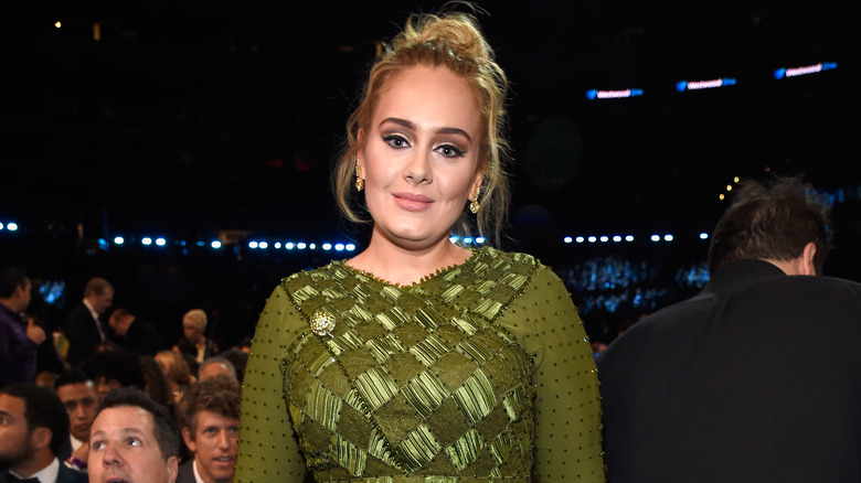 Adele in green dress 
