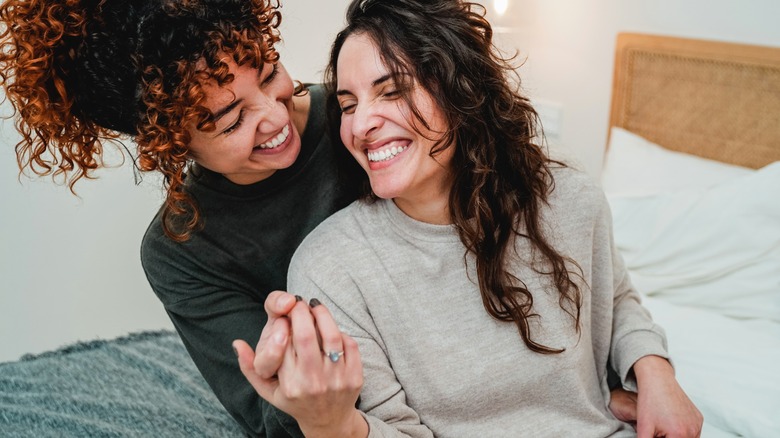 couple happy to be engaged