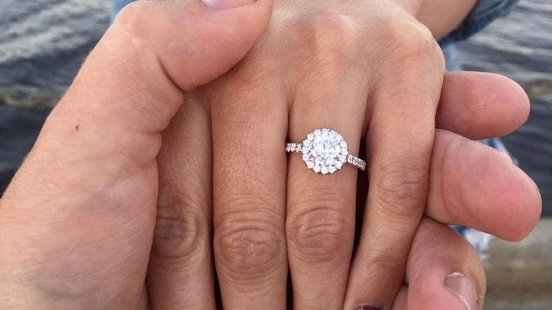 engagement ring closeup