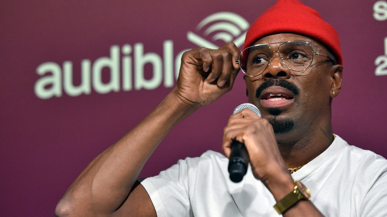 Colman Domingo speaking to microphone