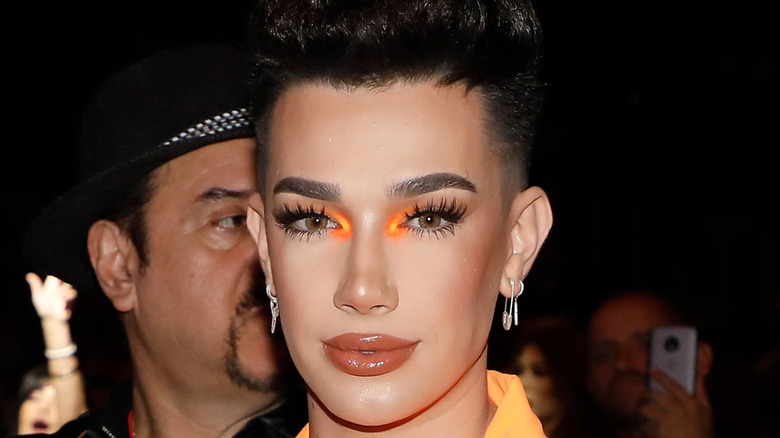 James Charles orange makeup