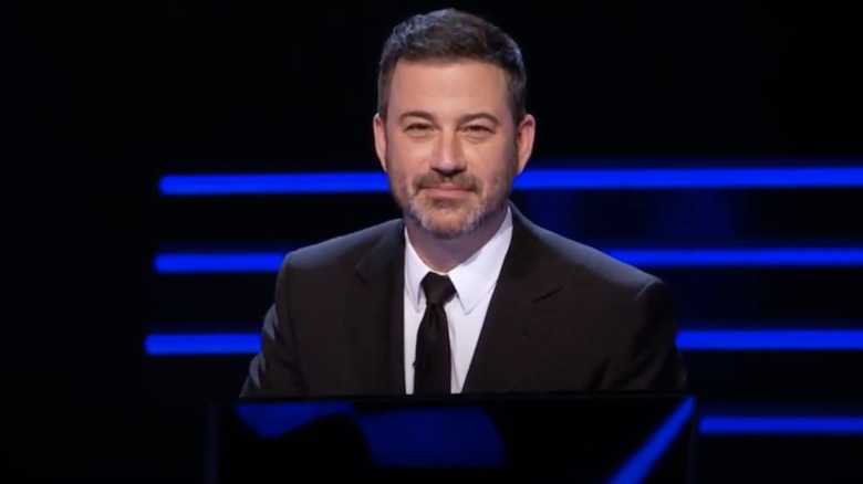 Jimmy Kimmel smiling on Who Wants to be a Millionaire