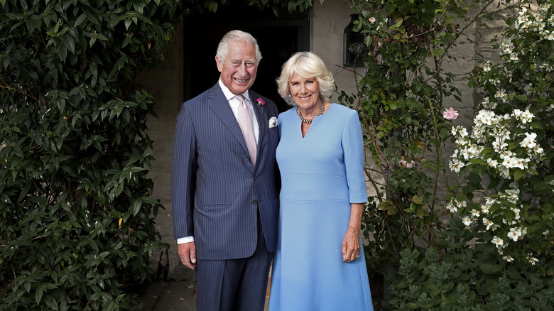 Charles and Camilla posing in 2019 