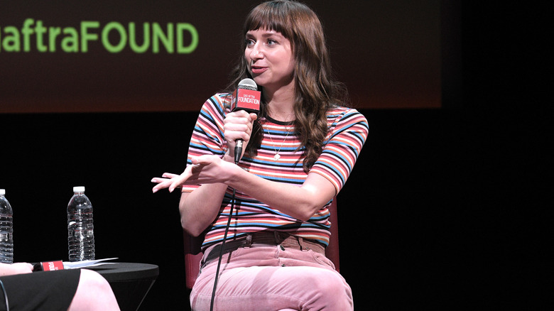 lauren lapkus on a talk show