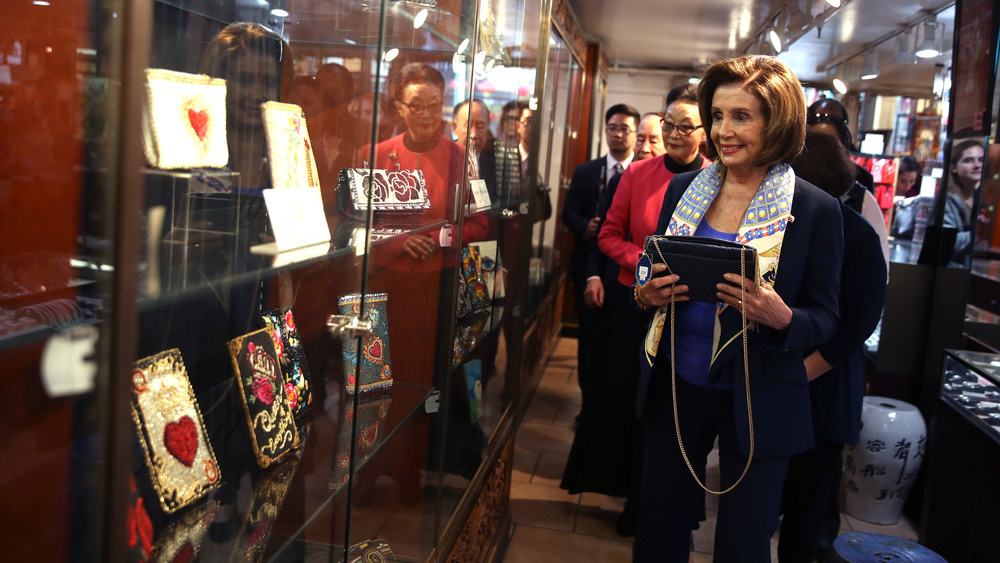 Nancy Pelosi shopping in San Francisco's Chinatown