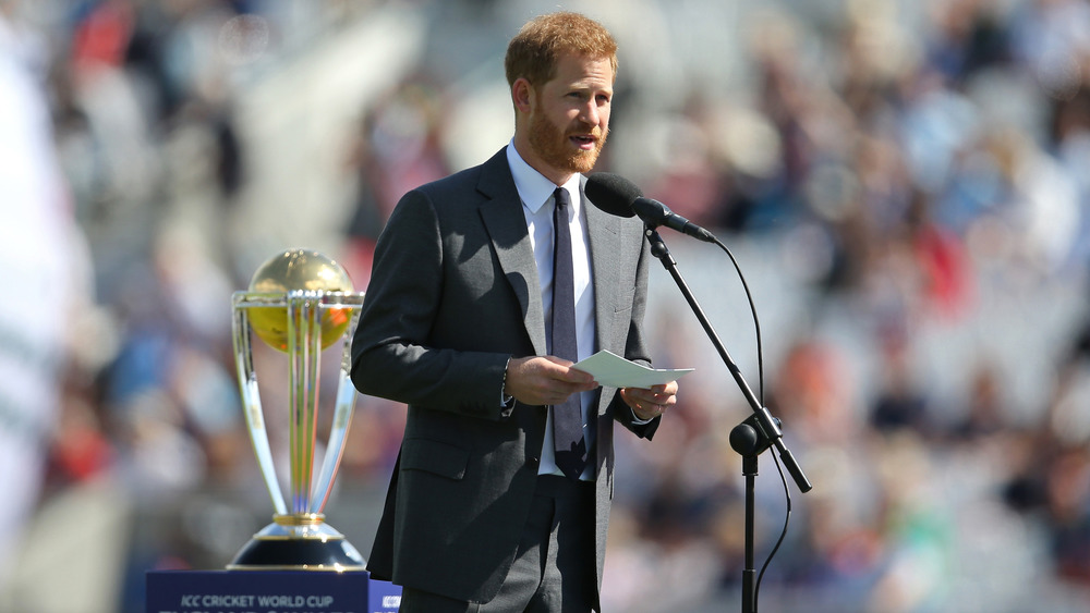 Prince Harry giving a speech