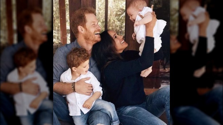 Harry and Meghan Markle with children