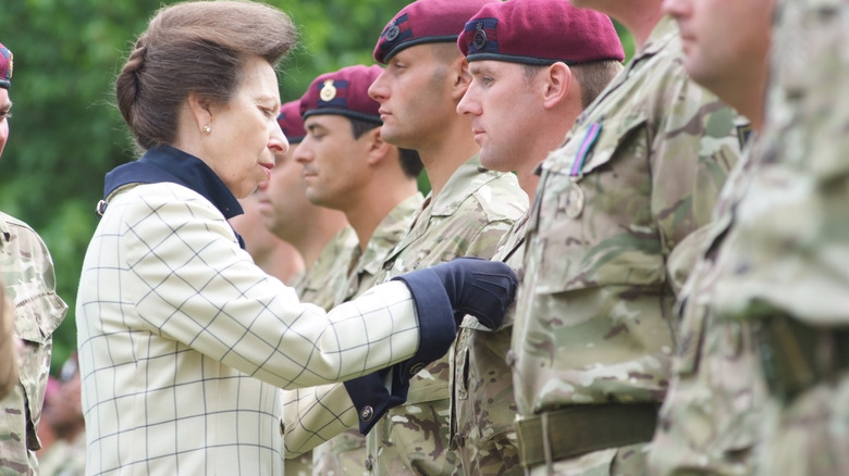 Princess Anne meeting troops