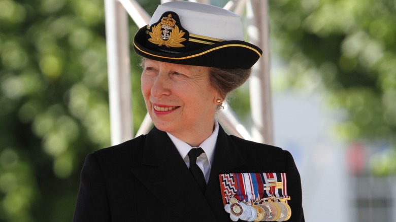 Princess Anne in a naval uniform