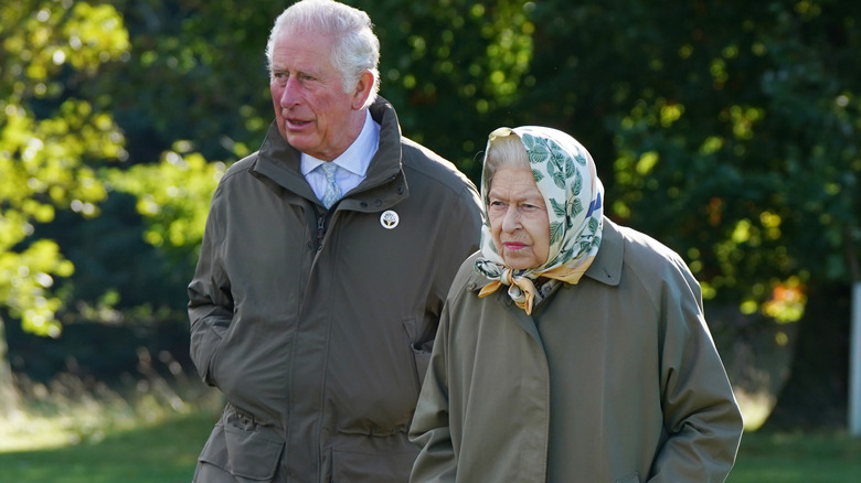 King Charles and Queen Elizabeth taking a walk