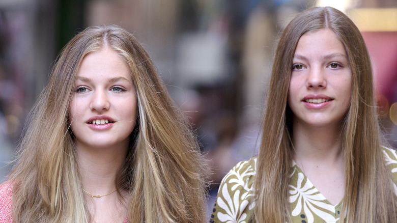 Princess Leonor and Infanta Sofia smiling