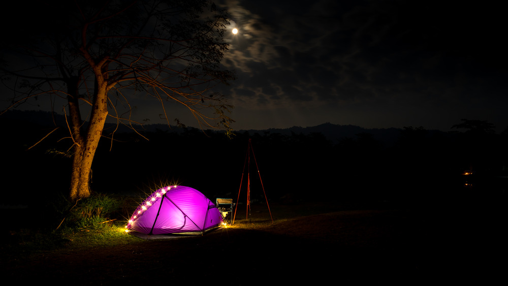 Tent under the moon