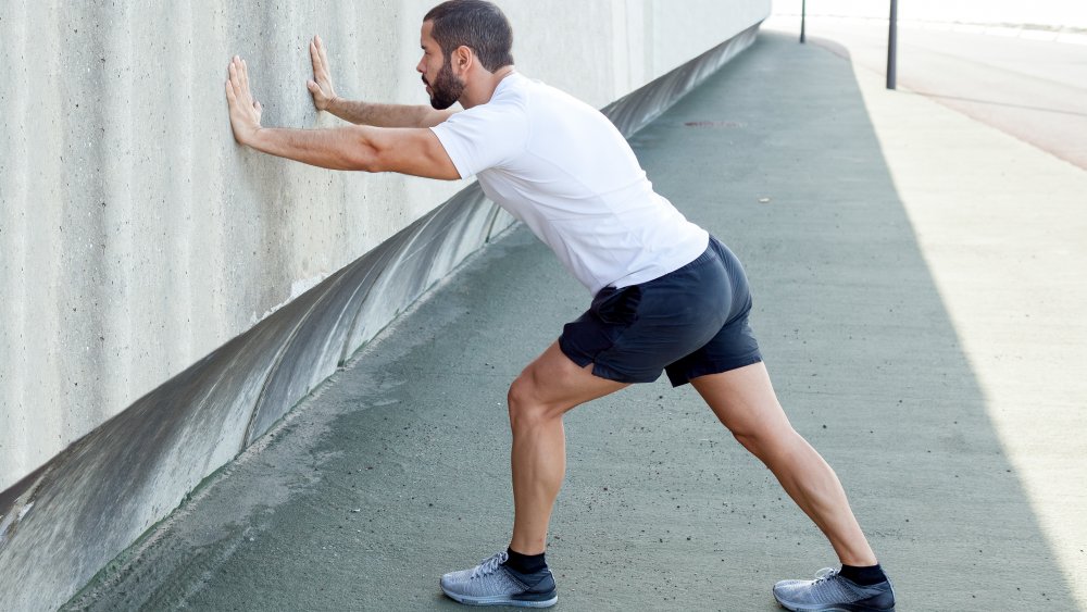 stretching calf