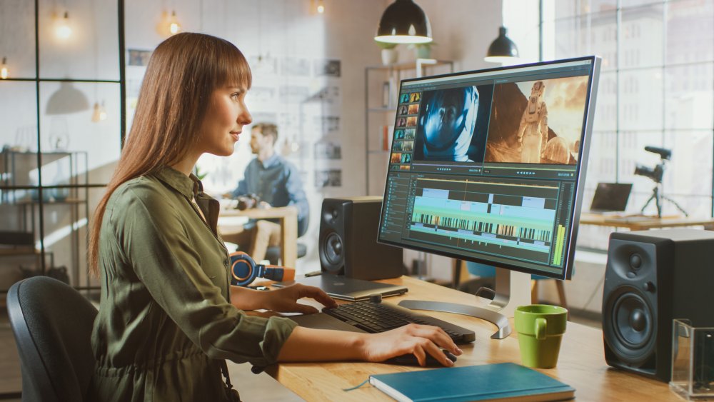 Woman working from home