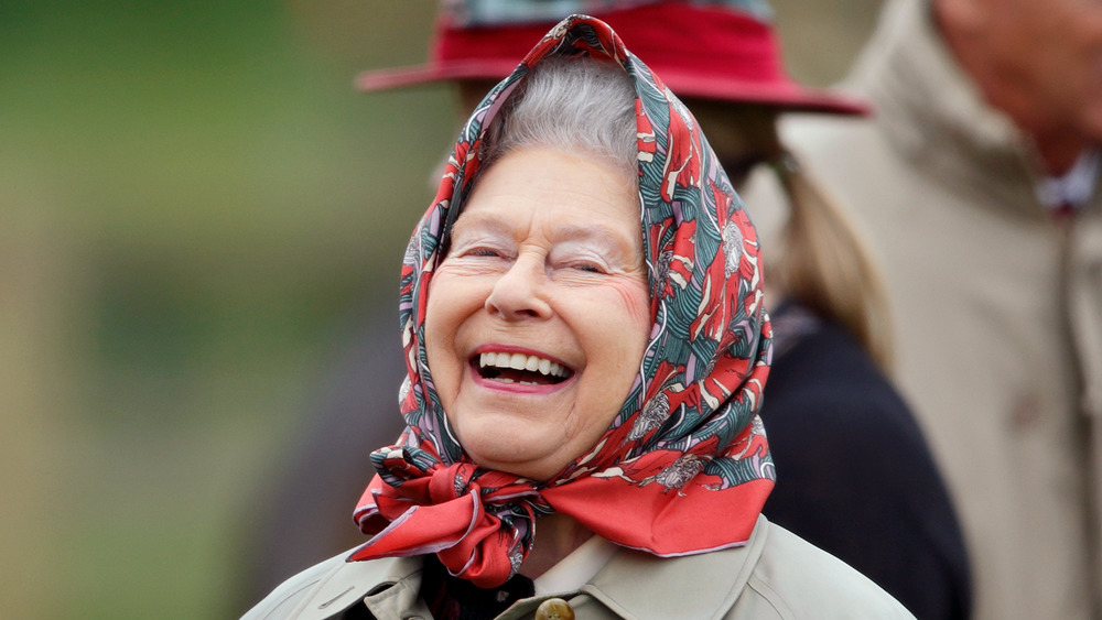 Queen Elizabeth laughing