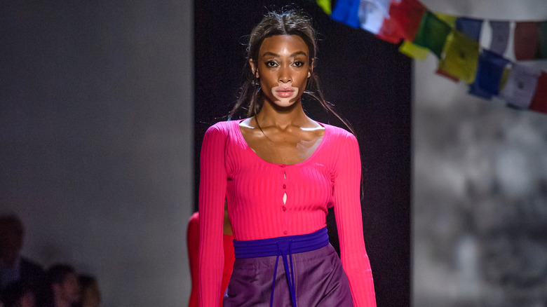 Winnie Harlow on the runway