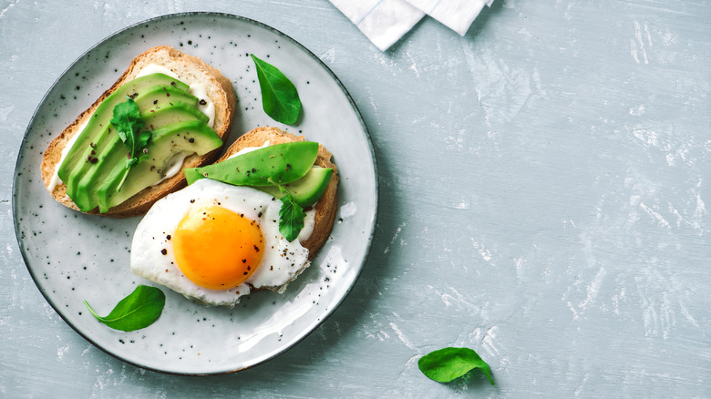 Avocado toast with fried egg