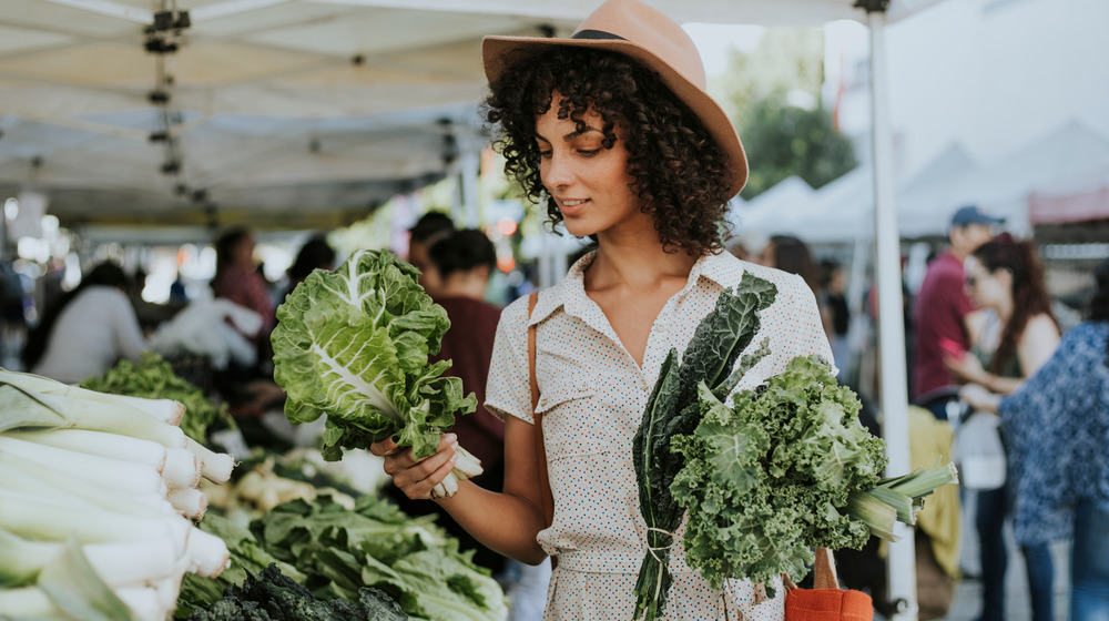 Woman shopping at farmer's market