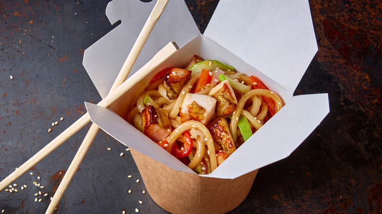 Stir fry in a takeout container