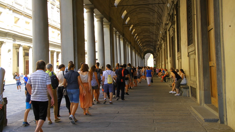 Queue at the Uffizi Gallery in Florence, Italy