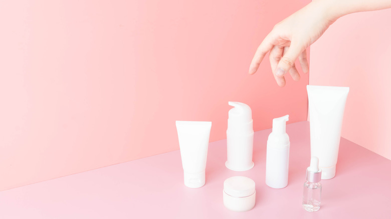 hand choosing skincare