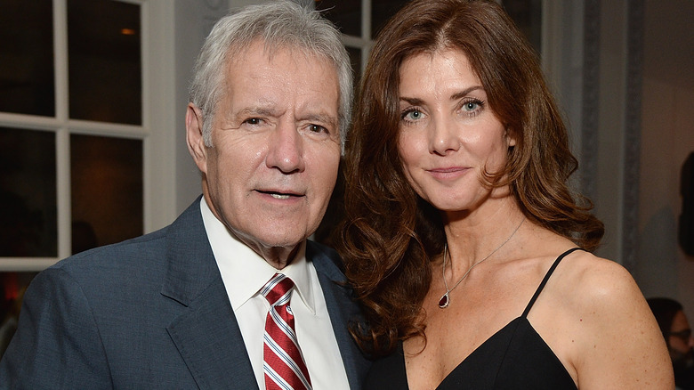 Jean and Alex Trebek sit together at event