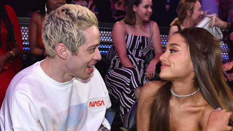 Ariana Grande and Pete Davidson talking