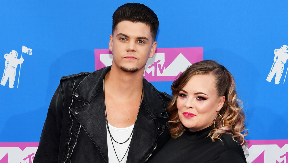 Tyler Baltierra and Catelynn Lowell wearing black