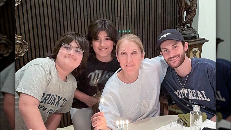 Celine Dion with her three sons