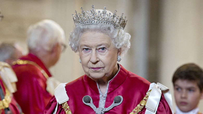 Queen Elizabeth attends a service in 2012