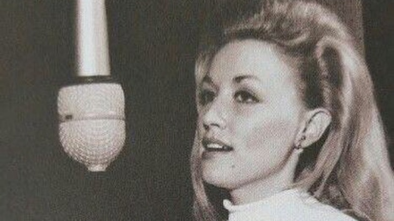 Dolly Parton singing during music session