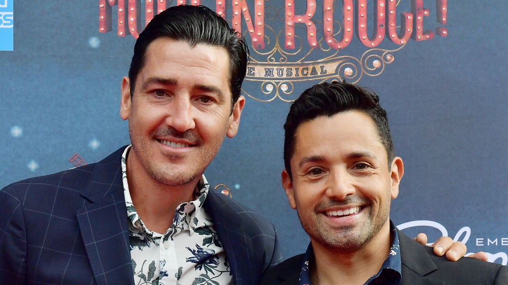 Jonathan Knight and Harley Rodriguez smiling