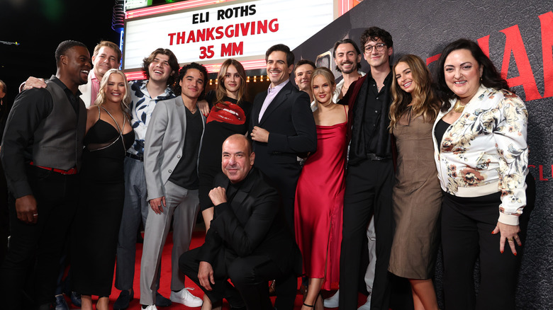 Rick Hoffman poses with the cast of Thanksgiving