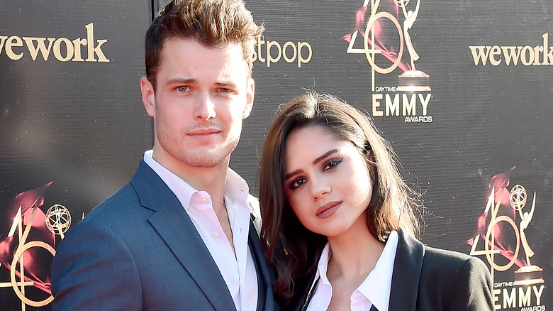 Sasha Calle poses with co-star Michael Mealor