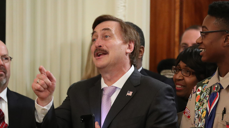 Mike Lindell speaking at the White House