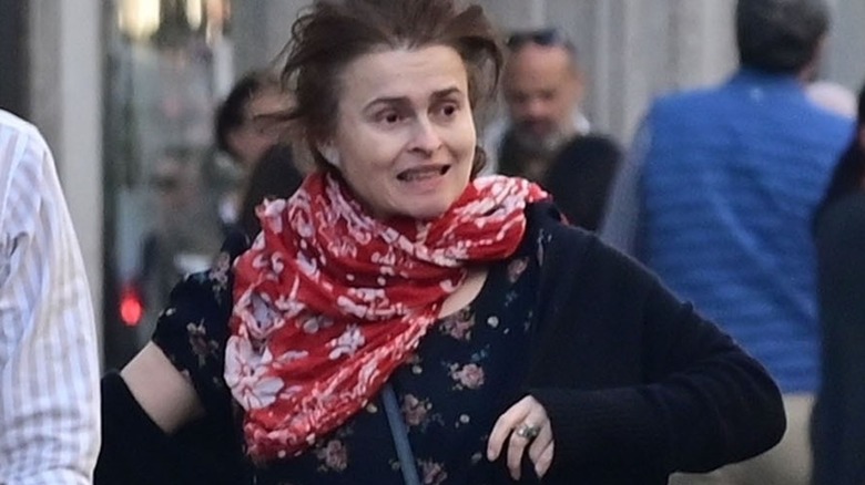 Helena Bonham Carter going makeup-free