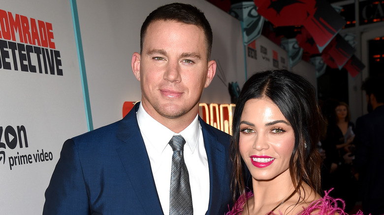 Jenna Dewan and Channing Tatum smiling for photos