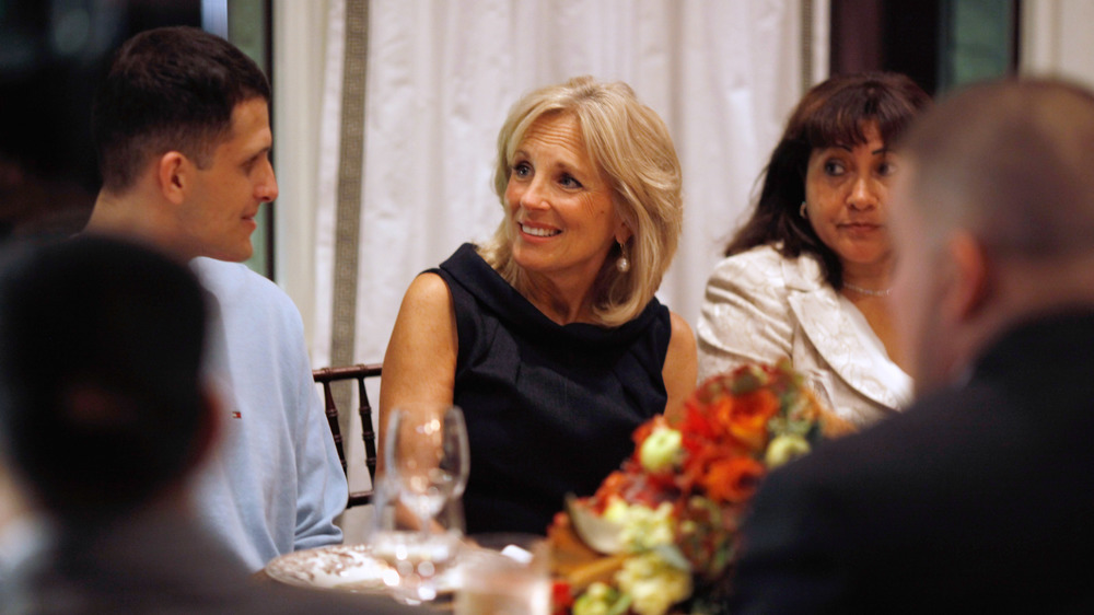 Jill Biden having a meal with family