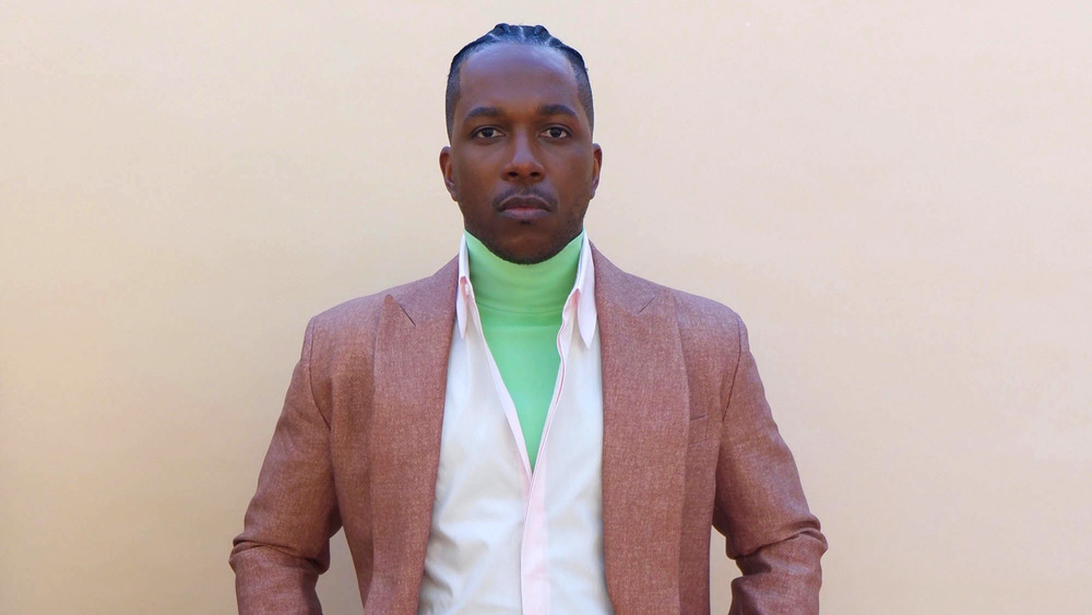 Leslie Odom Jr. neon turtleneck